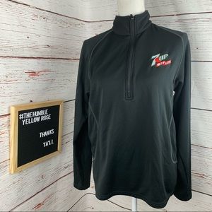 Eddie Bauer 7UP “Mix It Up a Little” Black Half Zip Jacket Size S